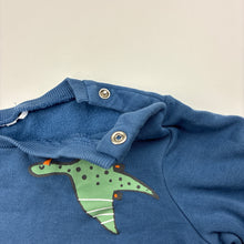 Load image into Gallery viewer, Boys fleece lined, sweater / jumper, dinosaurs, labels removed, armpit to armpit: 30.5cm, shoulder to cuff: 28cm, GUC, size 1,  