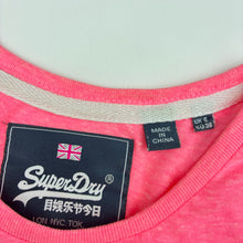 Load image into Gallery viewer, Womens Superdry, fluoro pink soft feel tee / top, GUC, size 8,  
