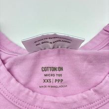 Load image into Gallery viewer, Womens Cotton On, BLACK PINK cropped stretchy tee / top, GUC, size XXS,  