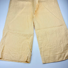 Load image into Gallery viewer, Womens Sportscraft, yellow linen wide leg pants, W: 39cm across, Inside leg: 64.5cm, EUC, size 10,  