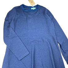 Load image into Gallery viewer, Womens Blue Illusion, 100% merino wool knit long sleeve dress, armpit to armpit: 47cm, NEW, size S, L: 99cm