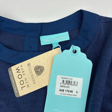 Load image into Gallery viewer, Womens Blue Illusion, 100% merino wool knit long sleeve dress, armpit to armpit: 47cm, NEW, size S, L: 99cm