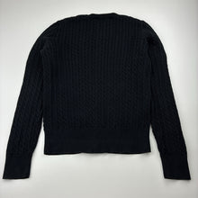 Load image into Gallery viewer, Girls Polo Ralph Lauren, black cotton cable knit cardigan, GUC, size 12-14,  