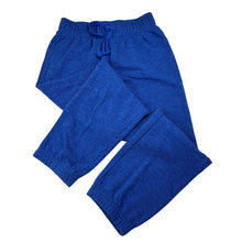 Load image into Gallery viewer, Unisex Favourites, blue marle fleece lined track pants, Inside leg: 51cm, EUC, size 6,  
