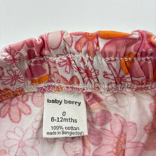Load image into Gallery viewer, Girls Baby Berry, floral cotton shorts, elasticated, FUC, size 0,  