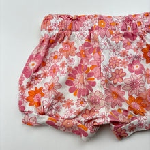 Load image into Gallery viewer, Girls Baby Berry, floral cotton shorts, elasticated, FUC, size 0,  