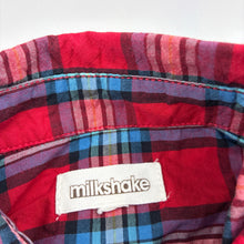Load image into Gallery viewer, Boys Milkshake, checked cotton long sleeve shirt, no size, armpit to armpit: 34cm, shoulder to cuff: 39cm, GUC, size 5-6,  
