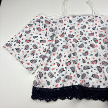 Load image into Gallery viewer, Girls Tilii, lightweight open-shoulder lace trim top, no size, armpit to armpit: 38cm, FUC, size 10-12,  