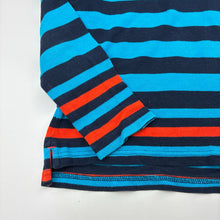 Load image into Gallery viewer, Boys United Colors of Benetton, striped cotton long sleeve polo top, no size, armpit to armpit: 38cm, shoudler to cuff: 48.5cm, GUC, size 9-10,  