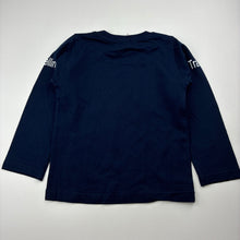 Load image into Gallery viewer, Boys KIDOMO, navy long sleeve tee / top, no size, armpit to armpit: 29cm, shoulder to cuff: 34cm, NEW, size 3-4,  
