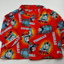 Load image into Gallery viewer, Boys Thomas &amp; Friends, flannel cotton pyjama top, no size, armpit to armpit: 34cm, shoulder to cuff: 26.5cm, FUC, size 1,  