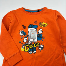 Load image into Gallery viewer, Boys GLOBAL REPUBLIC, orange long sleeve tee / top, no size, armpit to armpit: 29cm, shoulder to cuff: 35cm, GUC, size 4,  