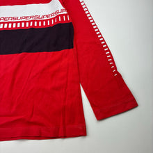 Load image into Gallery viewer, Boys red, cotton long sleeve tee / top, no size, armpit to armpit: 35cm, shoulder to cuff: 41cm, GUC, size 6,  