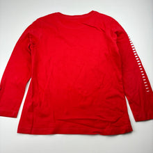 Load image into Gallery viewer, Boys red, cotton long sleeve tee / top, no size, armpit to armpit: 35cm, shoulder to cuff: 41cm, GUC, size 6,  