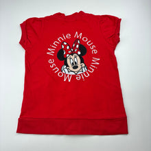 Load image into Gallery viewer, Girls Disney, Minnie Mouse red cotton zip up top, wash fade, Sz: M, armpit to armpit: 32cm, FUC, size 6-7,  
