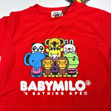 Load image into Gallery viewer, Unisex red, stretchy tee / top, armpit to armpit: 29cm, NEW, size 2,  