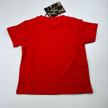 Load image into Gallery viewer, Unisex red, stretchy tee / top, armpit to armpit: 29cm, NEW, size 2,  