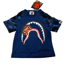 Load image into Gallery viewer, Boys blue, tee / top, shark, armpit to armpit: 27cm, NEW, size 2,  