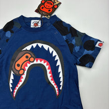 Load image into Gallery viewer, Boys blue, tee / top, shark, armpit to armpit: 27cm, NEW, size 2,  