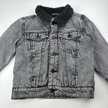 Load image into Gallery viewer, Boys Cotton On, fleece lined denim jacket, poppers, FUC, size 3-4,  