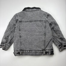 Load image into Gallery viewer, Boys Cotton On, fleece lined denim jacket, poppers, FUC, size 3-4,  