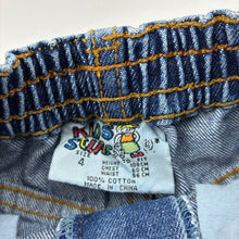 Load image into Gallery viewer, Boys KIDS STUFF, vintage blue denim jeans, elasticated, Inside leg: 42cm, EUC, size 4,  