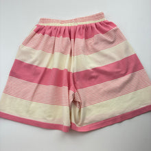 Load image into Gallery viewer, Girls striped, cotton blend shorts, elasticated, no size, W: 24.5cm across unstretched, EUC, size 7-8,  