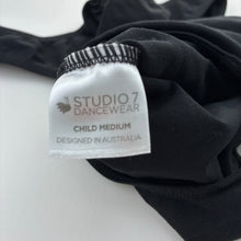 Load image into Gallery viewer, Girls STUDIO 7, black ballet / dance leotard, Sz: M, EUC, size 7-8,  