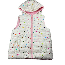 Load image into Gallery viewer, Girls Target, reversible pink / metallic stars puffer vest, EUC, size 7,  