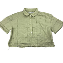 Load image into Gallery viewer, Girls Zara, embroidered cotton cropped shirt, GUC, size 11-12,  