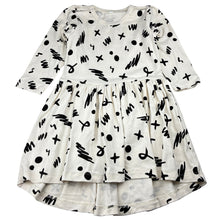 Load image into Gallery viewer, Girls Milk &amp; Masuki, organic cotton long sleeve dress, labels removed, EUC, size 4, L: 58cm