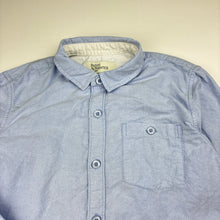 Load image into Gallery viewer, Boys PADINI AUTHENTICS, blue cotton long sleeve shirt, no size, armpit to armpit: 39cm, shoulder to cuff: 48cm, GUC, size 8-9,  