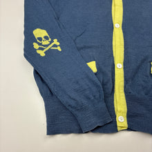 Load image into Gallery viewer, Unisex SCALPERS KIDS, lightweight knitted cotton cardigan, armpit to armpit: 42cm, shoulder to cuff: 52cm, FUC, size 14,  