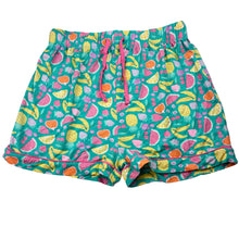 Load image into Gallery viewer, Girls Tilii, colourful stretchy pyjama shorts, elasticated, GUC, size 14,  
