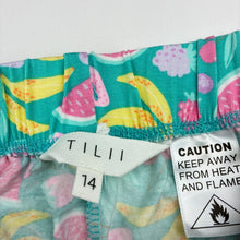 Load image into Gallery viewer, Girls Tilii, colourful stretchy pyjama shorts, elasticated, GUC, size 14,  