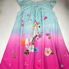 Load image into Gallery viewer, Girls Monsoon, colourful lightweight dress, unicorn, EUC, size 14-15, L: 83cm