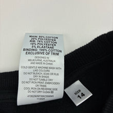 Load image into Gallery viewer, Girls WICKED, fleece lined cropped sleeve sweater / jumper, shoulder to cuff: 40cm, EUC, size 14,  