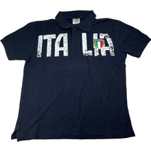 Load image into Gallery viewer, Mens JHK, navy cotton polo shirt top, armpit to armpit: 48cm, GUC, size XS,  