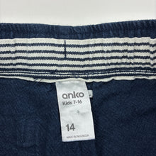 Load image into Gallery viewer, Boys Anko, blue linen / cotton shorts, elasticated, FUC, size 14,  