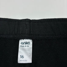 Load image into Gallery viewer, Boys Anko, black cotton casual shorts, elasticated, GUC, size 16,  