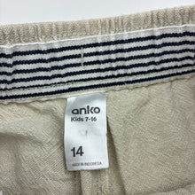 Load image into Gallery viewer, Boys Anko, linen / cotton shorts, elasticated, GUC, size 14,  
