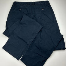 Load image into Gallery viewer, Mens JEFF BANKS, slim fit navy stretch cotton chino pants, W: 38.5cm across, Inside leg: 77.5cm, GUC, size 30,  