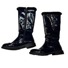 Load image into Gallery viewer, Shoes Lelli Kelly, fleece lined blue patent boots, EU 34, US 3, GUC, size 2,  