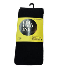 Load image into Gallery viewer, Girls COLUMBINE KIDS, black cotton blend tights / stockings, NEW, size 9-10,  