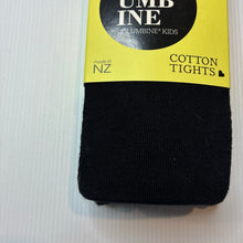 Load image into Gallery viewer, Girls COLUMBINE KIDS, black cotton blend tights / stockings, NEW, size 9-10,  