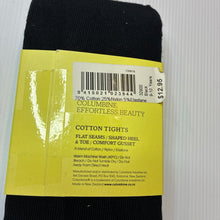 Load image into Gallery viewer, Girls COLUMBINE KIDS, black cotton blend tights / stockings, NEW, size 9-10,  