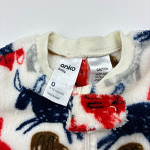 Load image into Gallery viewer, Boys Anko, fleece zip coverall / romper, marks on cuffs, FUC, size 0,  