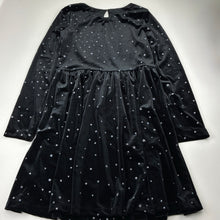 Load image into Gallery viewer, Girls GAP, black velvet &amp; glitter long sleeve dress, EUC, size 12, L: 77cm