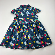 Load image into Gallery viewer, Girls Bluey, lightweight cotton Christmas dress, EUC, size 1, L: 40cm
