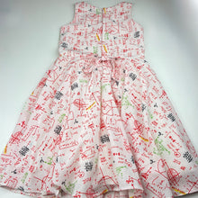Load image into Gallery viewer, Girls KAJOL, lined lightweight dress, maths equations, EUC, size 7-8, L: 78cm